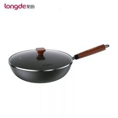 龙的（longde） LD-CM502炒锅铁锅炒菜锅 健康无涂层清洗方便 快速导热聚油爆炒精铁锅
