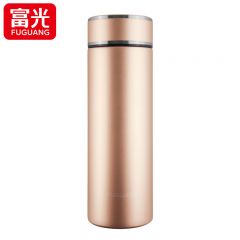富光（FUGUANG）铭智真空杯保温杯带茶仓热水杯车载商务大容量泡茶不锈钢杯子BEST01-1096金色 450ml