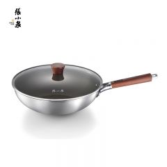 张小泉 有钛304钢盾炒锅物理防粘家用不粘炒锅 32cm C32560100