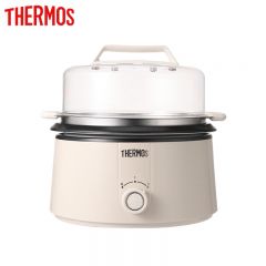 膳魔师（THERMOS） EHA-4339A-CG 多功能电火锅蒸煮炒锅旋钮式3L大容量