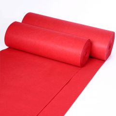 兰诗（LAUTEE）DA8108 地垫婚庆红地毯 开业展会庆典红毯 简易红(1毫米厚）1.5*10米