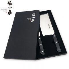 张小泉 黑金刚家用厨房不锈钢刀具两件套装菜刀 斩切刀 小厨刀D40270100