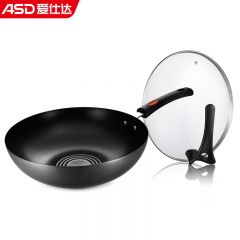 爱仕达（ASD） CF32B1TG不易锈精铁无涂层炒锅铁锅可立盖精铁一体成型32CM