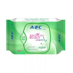ABC   日夜用轻透棉柔表层卫生巾(含澳洲茶树精华)舒适透气姨妈巾 日用棉柔透气劲吸护垫163mm*25片