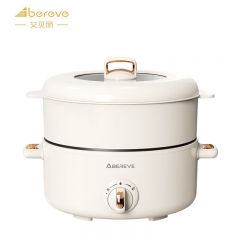 艾贝丽（Abereve） ABL-B31 3L大容量 不沾涂层 上蒸下煮一机多用多功能电火锅 3L 白色