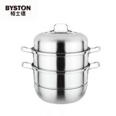 栢士德（BYSTON） 弗瑞顿不锈钢蒸锅 蒸锅 28公分蒸锅 带蒸片 大容量蒸汤锅BST-093