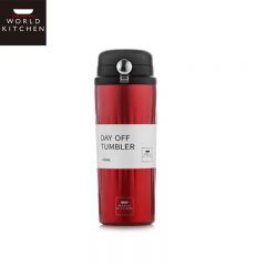 WORLD KITCHEN 弹跳杯400ml一按即开保温保冷密封防漏红色WK-TTB400ML/KZ/RD