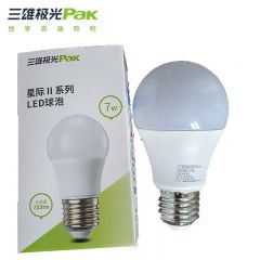 三雄极光 球泡 7W黄光PAK543046 LED灯泡高亮球泡球形灯厂房车间商超食堂