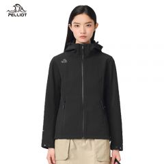 伯希和（Pelliot） 秋软壳冲锋保暖外套女 12230602 曜石黑 M
