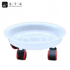 九千谷 万向轮花盆托盘 大型绿植盆栽专用托盘万向轮加厚移动托盘滚轮树脂轮拖底座大盆栽 直径23cm白色1985