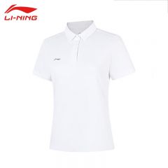 李宁（LI-NING） APLV028-12女士舒适透气短袖POLO衫速干T恤标准白3XL码