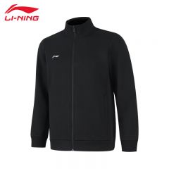 李宁（LI-NING） 柔软舒适保暖男款开衫无帽卫衣AWDUA75-1黑色M码