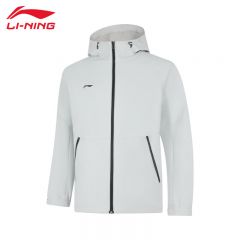 李宁（LI-NING） 防风保暖男款运动风衣AFDUA11-2水滴灰S