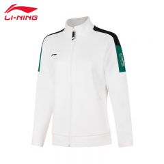 李宁（LI-NING） 柔软舒适保暖女款开衫无帽卫衣AWDUA82-1标准白3XL