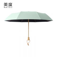 美度（MAYDU） M3007太阳伞防晒防紫外线女晴雨两用遮阳伞纯色日系三折手动薄荷绿
