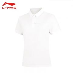 李宁（LI-NING） APLV106-3女士冰感舒适透气短袖亲肤顺滑T恤POLO香槟白3XL码
