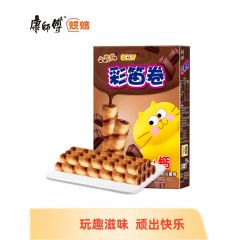 康师傅 彩笛卷夹心蛋卷饼干点心营养早餐办公室代餐休闲网红零食小吃巧克力味40g*24