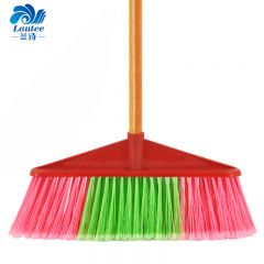 兰诗（LAUTEE） 木柄塑料单个扫帚 物业工厂家用扫把清洁工具 617直杆宽头硬毛