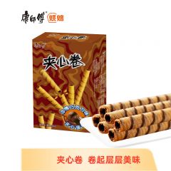 康师傅 3+2夹心卷饼干蛋卷点心营养早餐办公室代餐休闲零食小吃 浓情巧克力55g*24