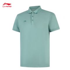 李宁（LI-NING） APLV063-5男士舒适透气短袖POLO亲肤上衣石灰绿6XL码