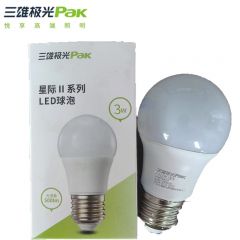 三雄极光 球泡 3W白光PAK543043 LED灯泡高亮球泡球形灯厂房车间商超食堂