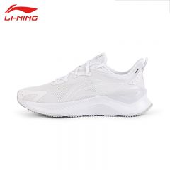 李宁（LI-NING） ARHV022-3女士缓震保护跑鞋越影舒适透气运动鞋休闲鞋标准白40码