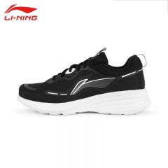 李宁（LI-NING） ARSV121-4男士跑步轻云舒适透气男款休闲慢跑鞋黑色/标准白45码