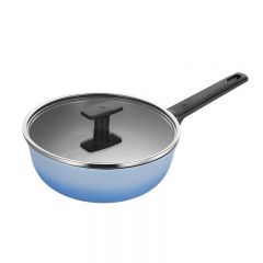 WMF 德国福腾宝 高颜值燃气电磁炉通用不粘炒菜锅星耀炒锅30cm-海盐蓝