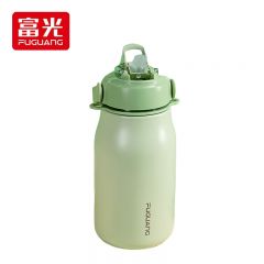 富光（FUGUANG） 不锈钢保温杯FGZ2215-1300 清畅直身保温杯大容量儿童保温泡茶杯316不锈钢水杯子男女学生 绿色1.3L
