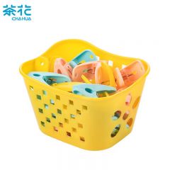茶花（CHAHUA） 衣架夹子晾衣夹子夹衣服晒衣夹床单防风夹大夹子袜夹被夹28541K 24只/套
