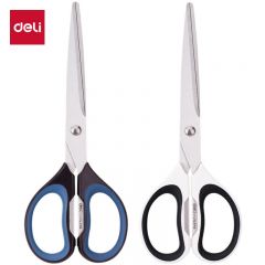 得力（deli） 6058 175mm办公生活家用剪刀 升级软胶手柄 中号剪子手工剪纸刀 办公用品 混色单把装