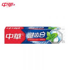 中华（Zhonghua）健齿白清新薄荷味牙膏含有氟钙小苏打成分减少牙渍 155g