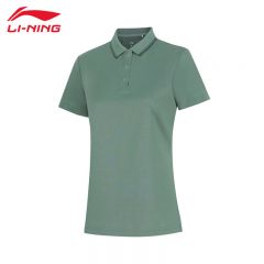 李宁（LI-NING） APLU192-11运动时尚舒适透气女款短袖T恤POLP衫千山翠3XL码