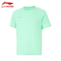 李宁（LI-NING） ATSV437-3男士舒适透气短袖亲肤吸汗上衣天缥绿5XL码