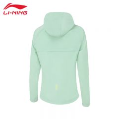 李宁（LI-NING） 运动时尚女款运动风衣AFDU164-6清凉绿M码
