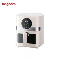 龙的（longde） LD-KL5568 空气炸锅 家用多功能5L大容量电炸锅 微蒸汽嫩烤 透明可视化免翻面 金属内腔不沾锅