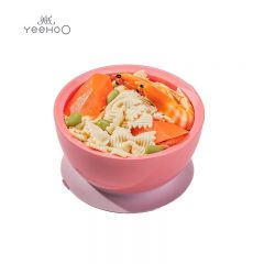 英氏（YEEHOO） B02B吸盘碗樱桃粉