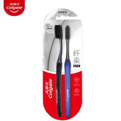高露洁（Colgate） 纤柔备长炭牙刷超细软毛牙缝护龈牙刷 超值装 2支
