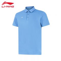 李宁（LI-NING） APLV495-5男士舒适透气短袖POLO衫运动休闲半袖巴黎蓝M码
