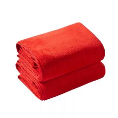 兰诗（LAUTEE） 加厚纤维毛巾定制毛巾吸水巾大红色30*60cm10条装 DA1079