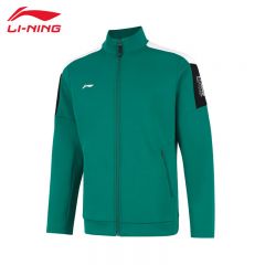 李宁（LI-NING） 柔软舒适保暖男款开衫无帽卫衣AWDUA73-3石绿色M