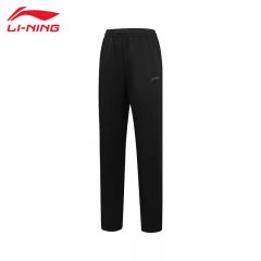 李宁（LI-NING） 舒适保暖女款厚款直筒卫裤AKLT976-1黑色S