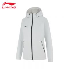 李宁（LI-NING） 防风保暖女款运动风衣AFDUA12-2水滴灰XS