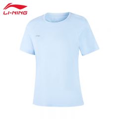 李宁（LI-NING） ATSV436-7女士舒适透气短袖亲肤吸汗上衣净空蓝M码