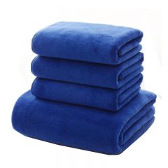 兰诗（LAUTEE） 厚纤维毛巾定制毛巾吸水巾宝蓝色30*60cm10条装 DA1079