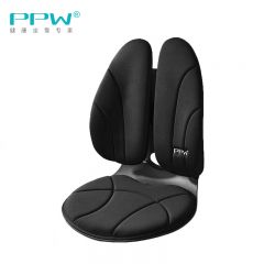 PPW 人体工学坐靠一体垫美臀塑形座椅竹炭折叠款骑士黑222102P0108MB1