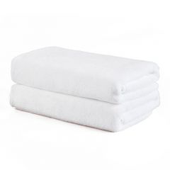 兰诗（LAUTEE） 加厚纤维毛巾定制毛巾吸水巾白色 30*60cm10条装 DA1079