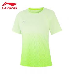 李宁（LI-NING） ATSV436-8女士舒适透气短袖亲肤吸汗上衣精灵绿/数字绿M码