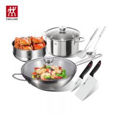 双立人（ZWILLING） 锅具套装不锈钢炒锅汤锅蒸笼切菜刀水果刀锅铲汤勺 厨具百年经典