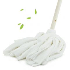 兰诗（LAUTEE）白布拖把 老式木杆圆头拖把 DM-182
